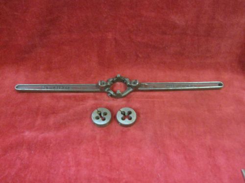 USA MADE  DIE HOLDER 18&#034; LONG + ASSORTED DIES 3/8th - 16, 1/2-13 OK TOOL