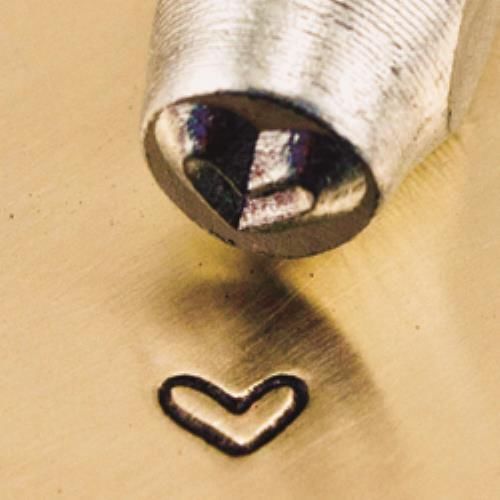 &#034;Whimsy Love Heart&#034; 1/8&#034;-3mm-Stamp-Metal-Hardened Steel-Gold&amp;Silver Bars