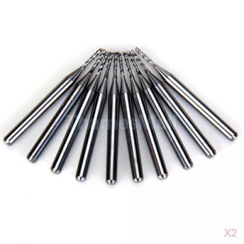 2x 10x 0.05&#034; Carbide PCB End Mill Engraving Bit CNC 1.2mm