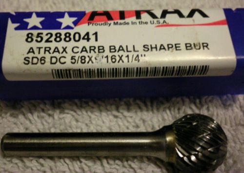 Atrax carbide burr (sd-6) ball shape 5/8&#034; x 9/16&#034; x 1/4&#034; for sale