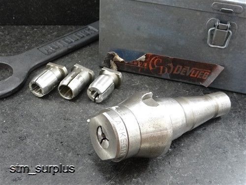 CLARKSON DEVLIEG NMTB 40 AUTOLOCK COLLET CHUCK SET W/ WRENCH &amp; CASE