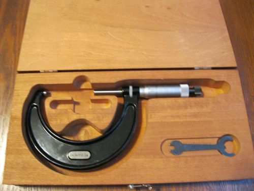 STARRETT 436 2&#034;-3&#034; MICROMETER WITH WOODEN BOX