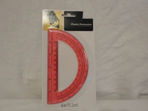 Pink Plastic Protractor 6&#034; Shatter Resistant