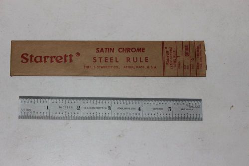 Starrett-6-Spring-Tempered-Steel-Rule-Inch-Graduations-#C616R