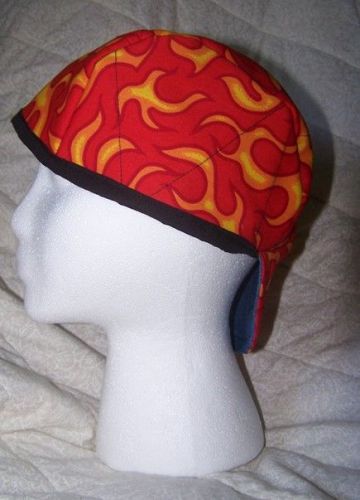 Welding cap, pipe fitter,~~~ org/yell flames~~~~~~~~~~  &#034;&#034;new fabric&#034;&#034; for sale