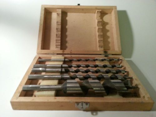 Drill bit set wooden box 5 drill bits for sale