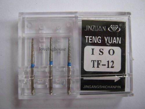 1 Box Dental Diamond Burs for High Speed Handpiece Medium FG 1.6mm TF-12