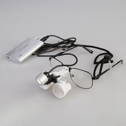 US Shipping Dental Surgical 3.5X Binocular Loupes Glasses+ LED Head Light Lamp