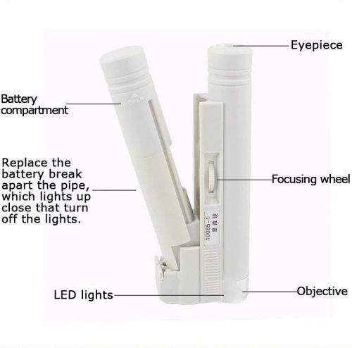 100X Zoom Handheld Binocular microscope Magnifier High magnification Loupe LED