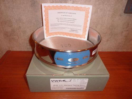 New - vwr #100 u.s. standard stainless steel testing sieve for sale