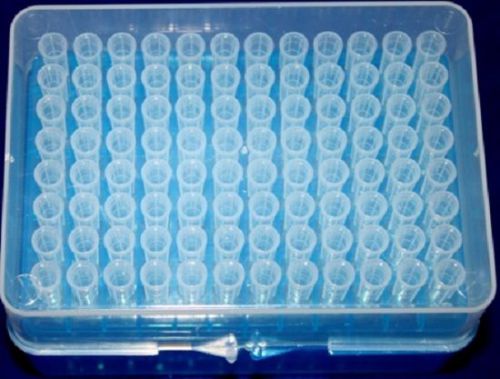 101-1000 micro liter pipet tips racked, case of 10 racks for sale