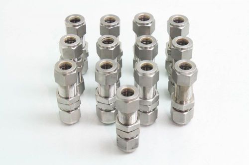 Lot of 13 swagelok ss-810-61 stainless tube fitting bulkhead union 1/2&#034; tube od for sale