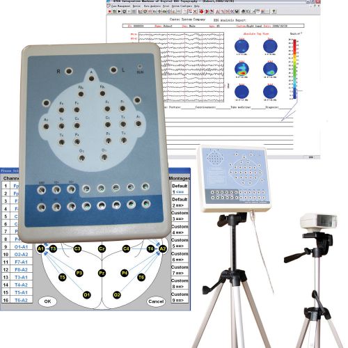 New ce&amp;fda eeg 16 channel eeg+2 channel ecg digital eeg brain mapping system,hot for sale