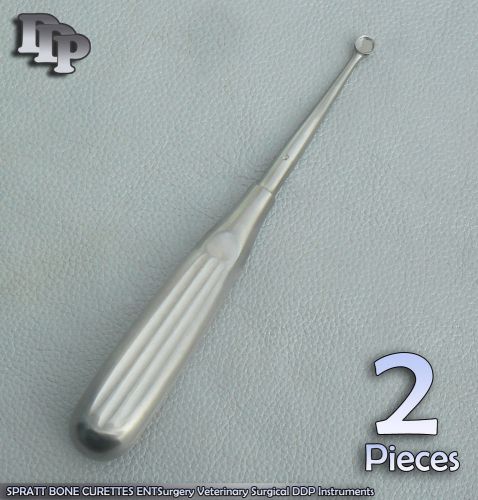 2 Pcs SPRATT BONE CURETTES 1 ENT Surgery Veterinary Surgical DDP Instruments