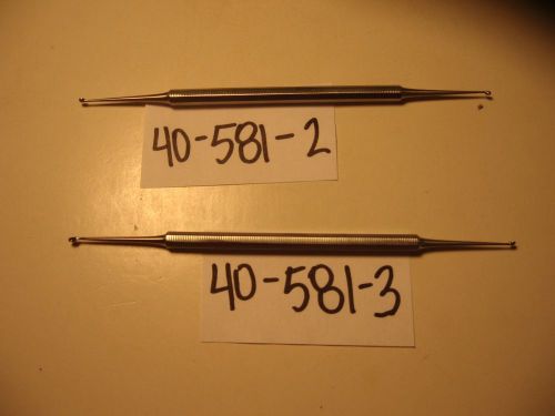 SET OF 2 SMALL EXCAVATOR CURETTE DOUBLE ENDED 5 1/2&#034; (14cm)