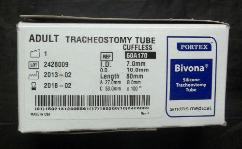 Smith Medical SiliconeTracheostomy Tube 60A170