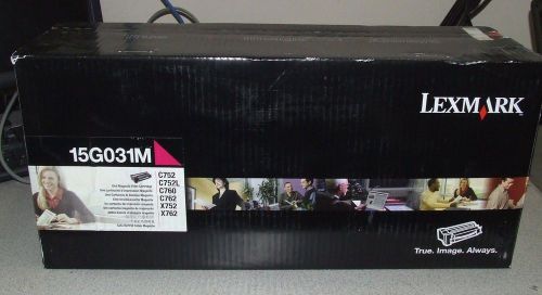 NEW FACTORY SEALED GENUINE LEXMARK MAGENTA LASER TONER CARTRIDGE 15G031M