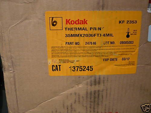 Qty 6 New Kodak 247646 cat 1375245 Thermal Print Rolls