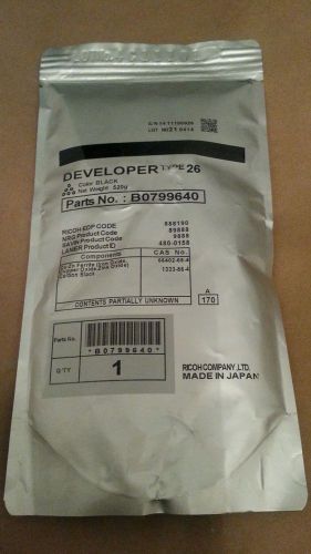 GENUINE RICOH TYPE 26 BLACK DEVELOPER B0799640 520g