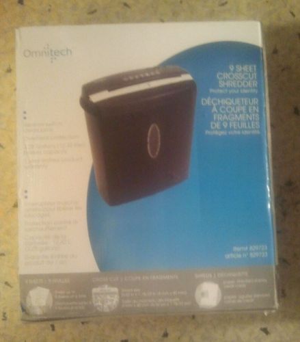 Brand New in Box Omnitech 9 Sheet Crosscut Shredder Identity Theft Security