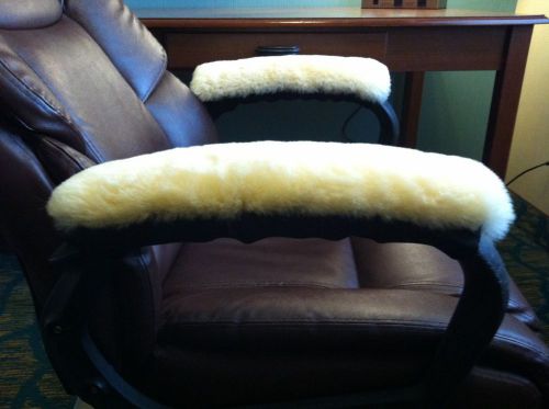 15&#034; L Real Sheepskin Armrest Pads Cover Office Chair Wheelchair Arms USA made