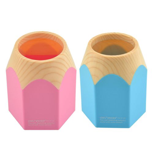 Pink/Blue Pencil Pot Makeup Brush Holder Stationery Pen Desk Kids Gift