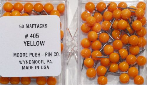 1/4 Inch Map Tacks - Yellow  Moore Push Pin