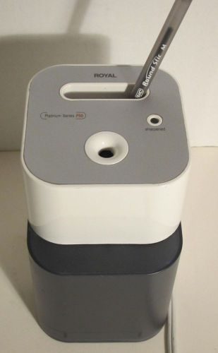 Royal Electric Pencil Sharpener P50 Platinum Series Desk Top Sharpener w Holder