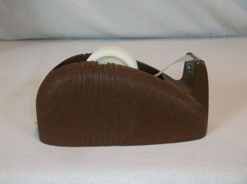 Vintage Brown Cast Iron Scotch Tape Dispenser - Heavy Duty  WHALE TAIL