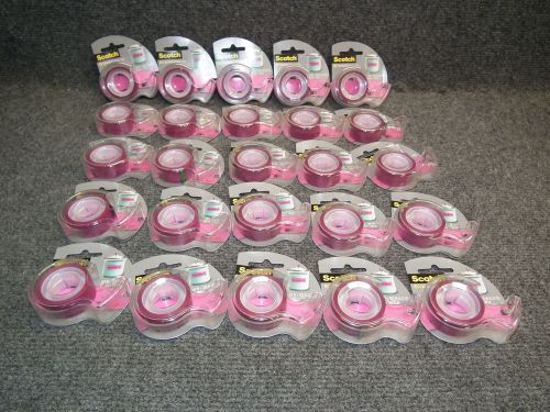 Scotch 3M C214-PNK-D Expressions 3/4&#034; x 300&#034; Pink Tape Dispenser*Lot of 25 Rolls