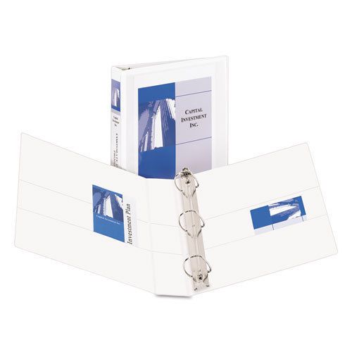 Durable view binder with two booster ezd rings, 1-1/2&#034; capacity, white for sale
