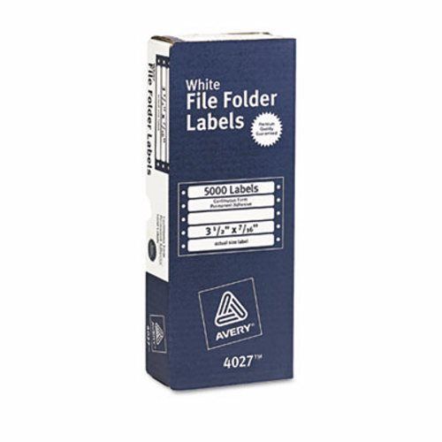 Avery Dot Matrix File Folder Labels, 7/16 x 3-1/2 , White, 5000/Box (AVE4027)