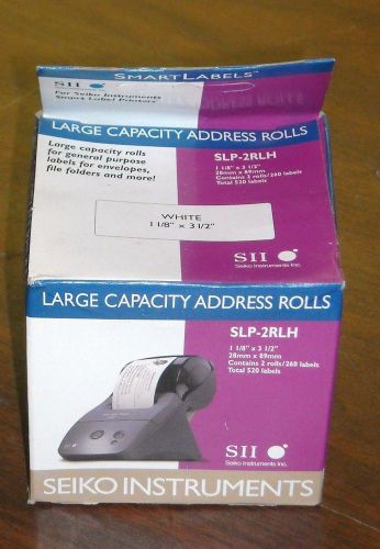 Seiko SII Lr Capacity Address  Labels White SLP-2RLH 1 1/8&#034;x3 1/2&#034;  520 Labels