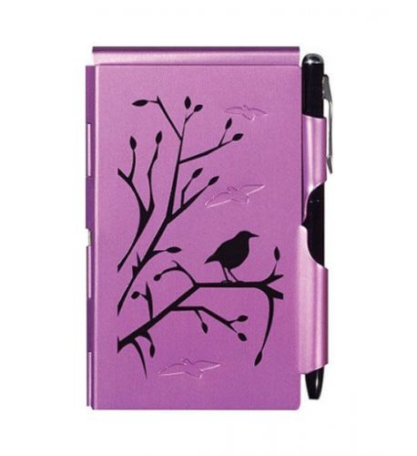 Flip Notes Flip Open Pocket Pen and Notepad in Plum Wren