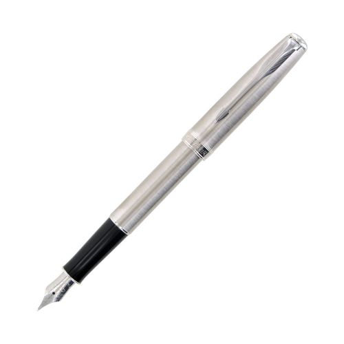 Parker Sonnet Stainless Steel Chrome Trim Fountain Pen, Medium Nib