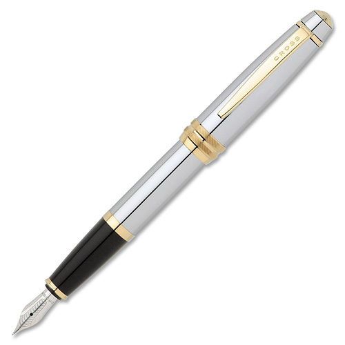 A.T. Cross Company Bailey Executive-styled Chrome Fountain Pen Black Ink