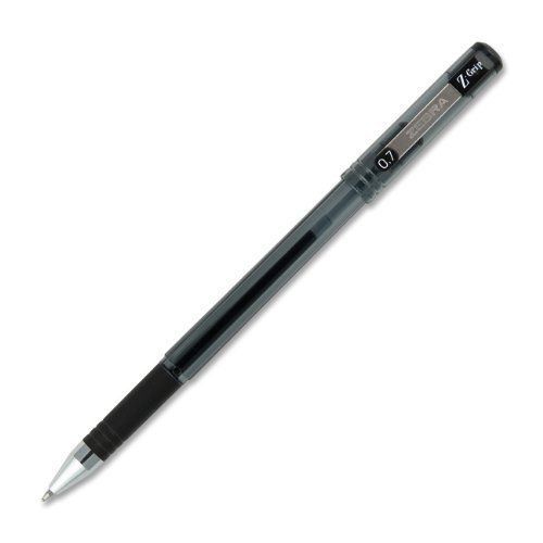 Zebra pen z-grip gel stick - fine pen point type - black ink - silver (zeb42510) for sale