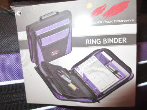 BOLDER PACK COMPANY Purple Ring Binder File Organizer Front Gusseted Pockets NWT