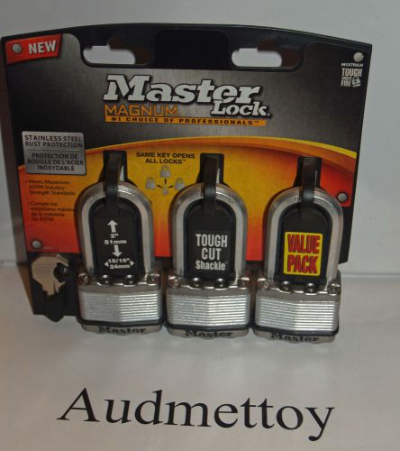 3 Pack 2&#034; Master lock Mag Long Padlock M5XTRILH