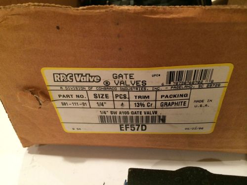 RP&amp;C Gate Valve Part No. 591-111-01 Size 1/4&#034; NPT EF57D New in Box