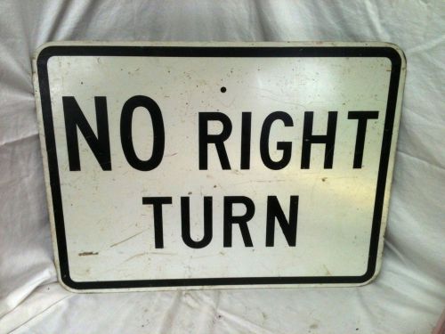 NO RIGHT TURN  SIGN 18&#039;&#039; X 24&#039;&#039; ALUMINUM (inv 0340-1T5A)