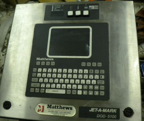 (00) Matthews Jet-A-Mark Printer Controller DOD 5100 Large Characters