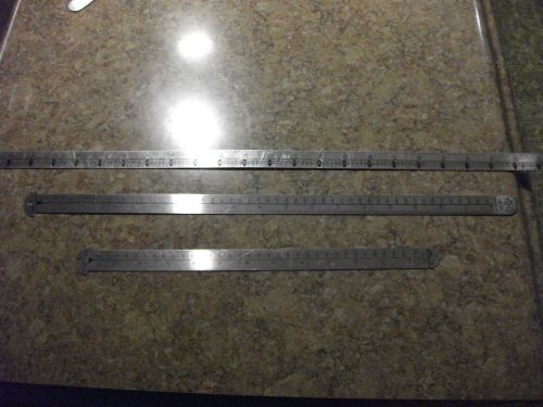 Set 3 Gaebel Printers Line Gauge Rulers 12&#034;-18&#034;-24&#034;