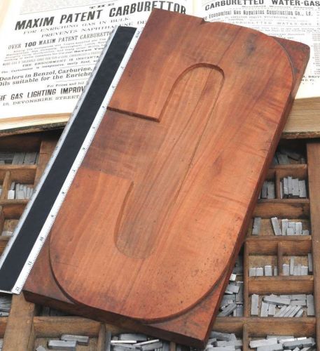 12.48&#034; giant letter: C rare unused wood type letterpress printing block woodtype