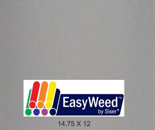 1 Sheet *GREY* SISER EasyWeed Heat transfer vinyl 15&#034; X 12&#034; Iron on- ANY Cutter