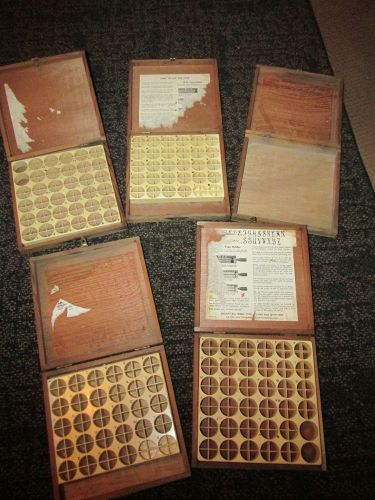 Lot of 5 KINGSLEYS  WOODEN BOXES TO HOLD TYPE SETS