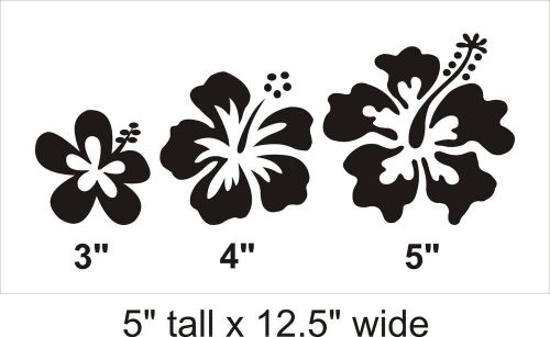 2X Custom Vinyl 3 Hibiscus Wall Art Decal Vinyl Sticker Mural Decor - FA332