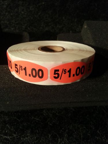 1.5&#034; x .75&#034; 5/$1.00 labels 1000 ea per roll 1m/rl free shipping stickers for sale