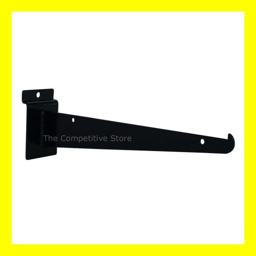 14&#034; black slatwall knife shelf bracket w/lip - 24 pcs lot - fits all slat panels for sale