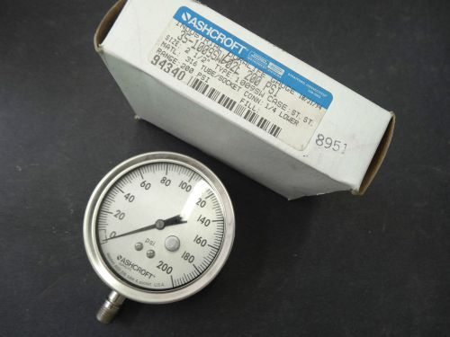 Ashcroft Industrial Duralife Gauge 2 1/2&#034; 35 1009SW-02L 200PSI,